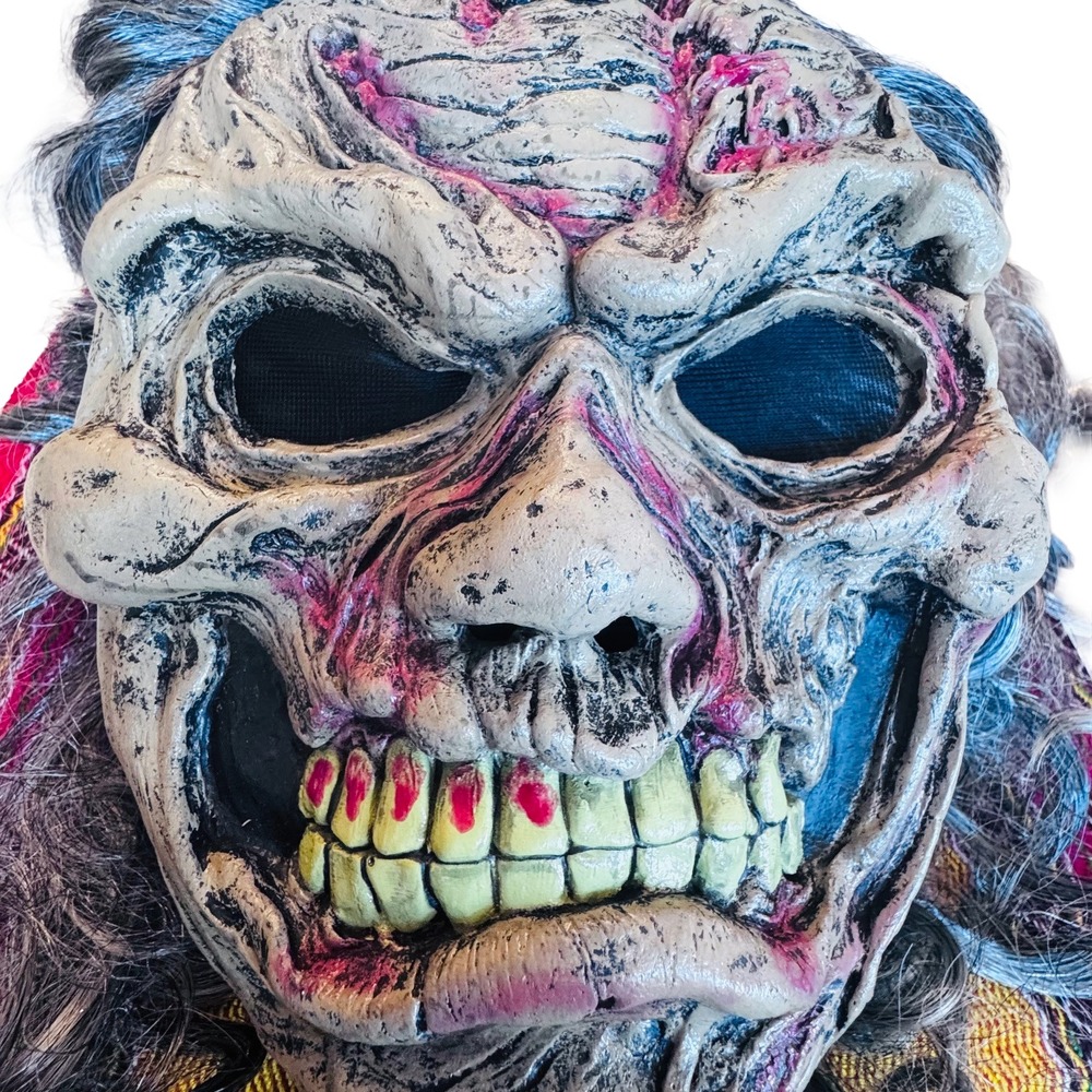 Easter Unlimited Zombie Ghoul Mask 87889L Gray Hair Horror Halloween Large 12-14